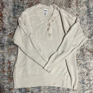PINK Victoria's Secret Cream Crew Neck Sweater